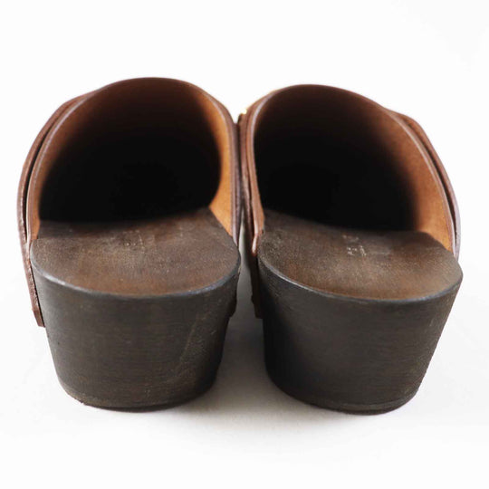 CELINE Mule Main: Leather, Part: Wood Brown Women 34 Used Authentic