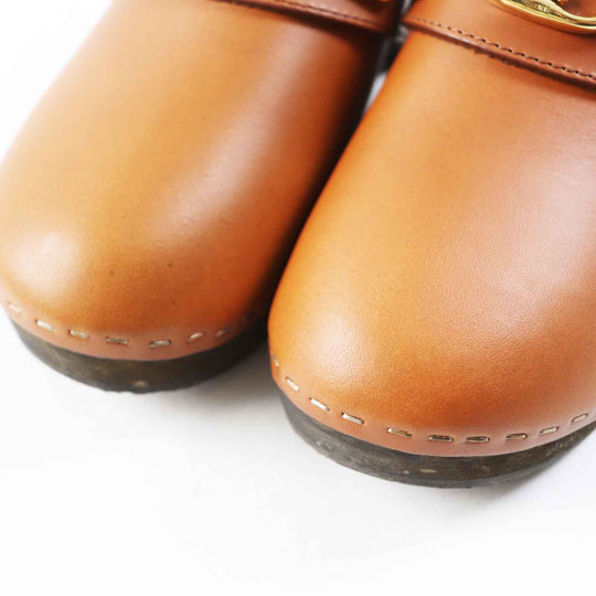 CELINE Mule Main: Leather, Part: Wood Brown Women 34 Used Authentic