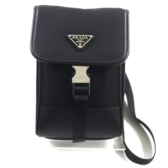 PRADA Shoulder Bag 2ZH109 Main: Nylon, Main: Cypherno leather black mens Used Authentic
