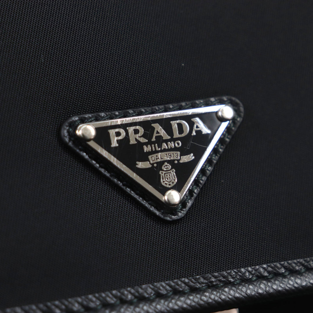 PRADA Shoulder Bag 2ZH109 Main: Nylon, Main: Cypherno leather black mens Used Authentic