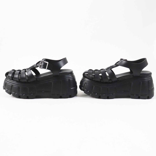 MIUMIU Sandals 5X709D Main: Rubber black EVA Women 36 Used Authentic