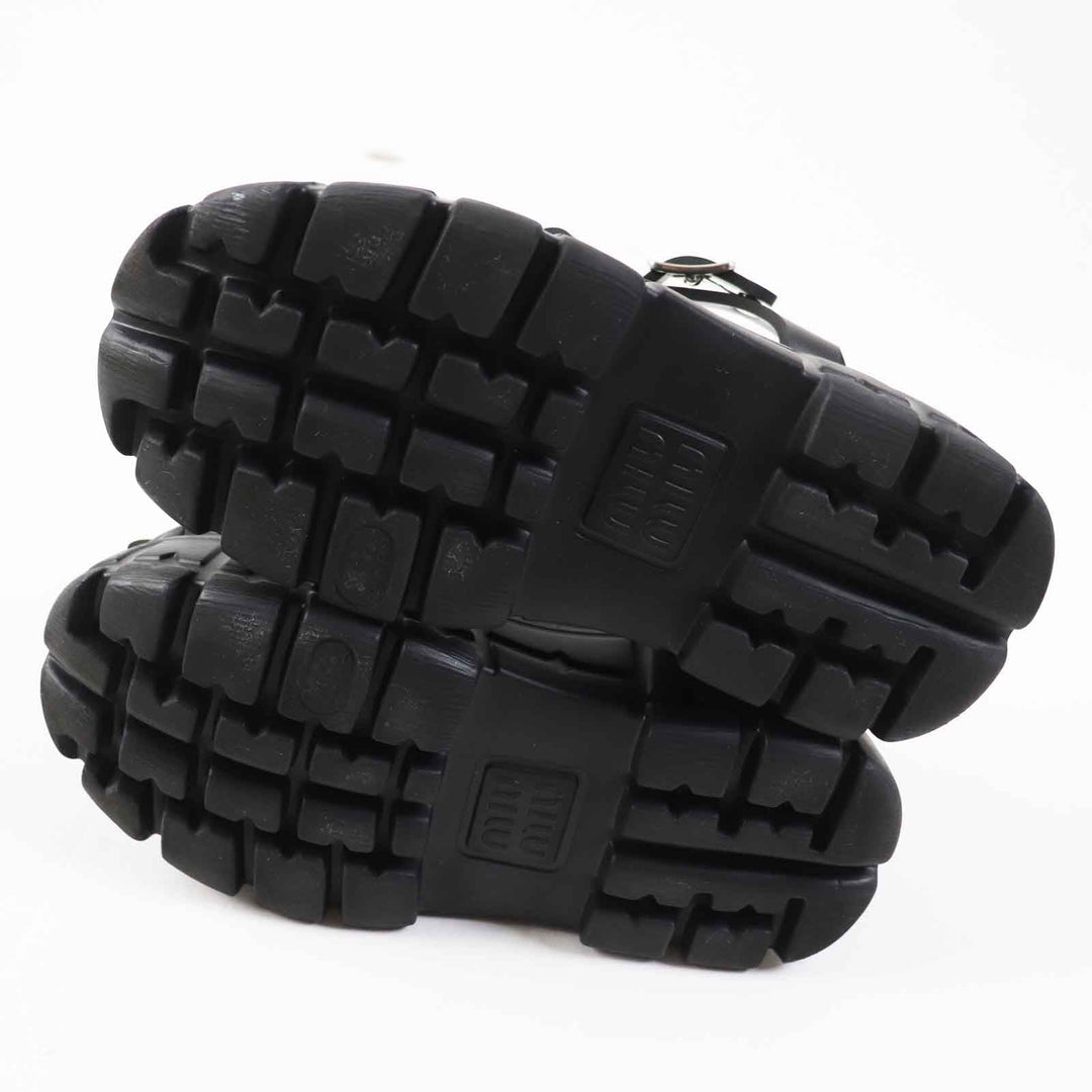 MIUMIU Sandals 5X709D Main: Rubber black EVA Women 36 Used Authentic