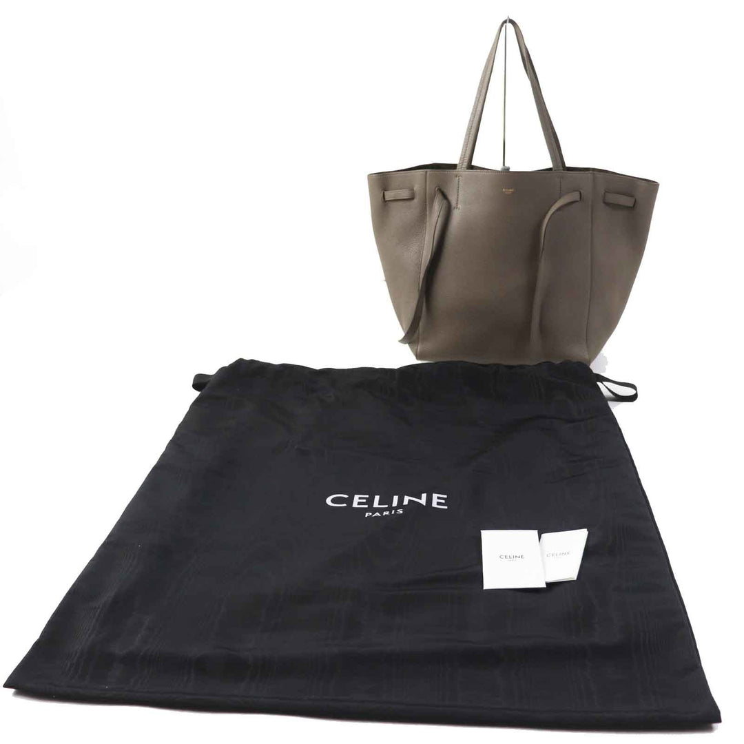 CELINE Tote Bag 18902 Main: Calfskin Taupe Kava Phantom Small Women Used Authentic