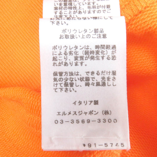 HERMES sweat Main: 100% cotton, Part: 90% cotton, Part: 10% polyurethane, Leather part: sheepskin Orange mens L Used Authentic