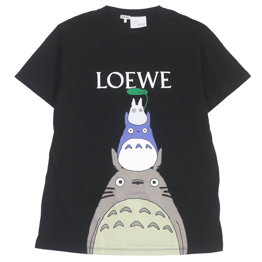 LOEWE Short sleeve T-shirt S848Y22X01 Main: 100% cotton, Part: 95% cotton, Part: 5% elastane, Part: 100% rayon, Part: 100% polyester black mens XL Used Authentic