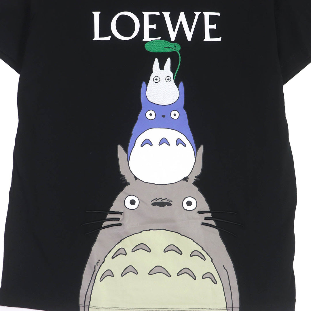 LOEWE Short sleeve T-shirt S848Y22X01 Main: 100% cotton, Part: 95% cotton, Part: 5% elastane, Part: 100% rayon, Part: 100% polyester black mens XL Used Authentic