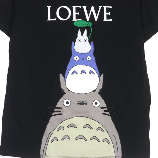LOEWE Short sleeve T-shirt S848Y22X01 Main: 100% cotton, Part: 95% cotton, Part: 5% elastane, Part: 100% rayon, Part: 100% polyester black mens XL Used Authentic