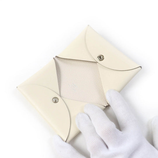 HERMES Card Case Main: Vaux Swift Nata Calvi Aviatris Women Used Authentic