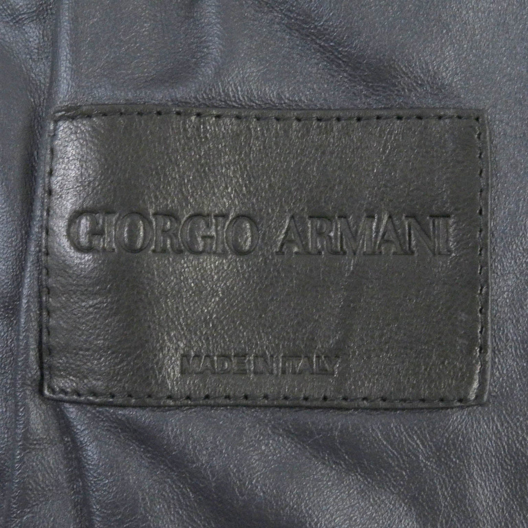 GIORGIO ARMANI Mouton coat BSR10P Outer: 100% lamb leather, Lining: 100% mouton, Part: 100% cotton Navy mens 54 Used Authentic