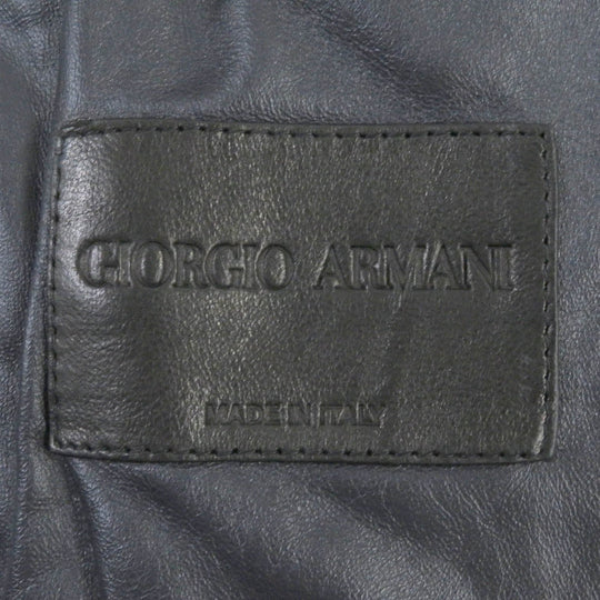 GIORGIO ARMANI Mouton coat BSR10P Outer: 100% lamb leather, Lining: 100% mouton, Part: 100% cotton Navy mens 54 Used Authentic