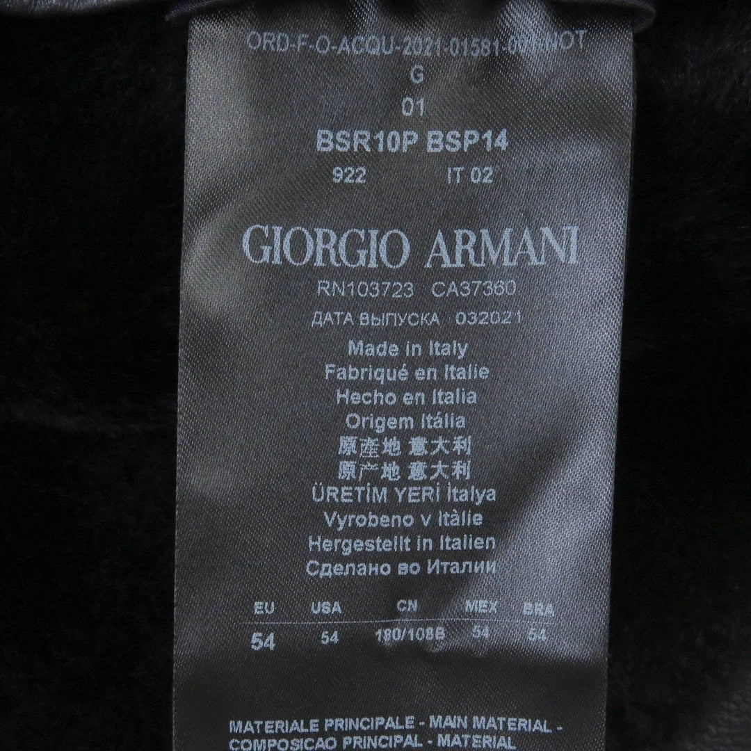 GIORGIO ARMANI Mouton coat BSR10P Outer: 100% lamb leather, Lining: 100% mouton, Part: 100% cotton Navy mens 54 Used Authentic
