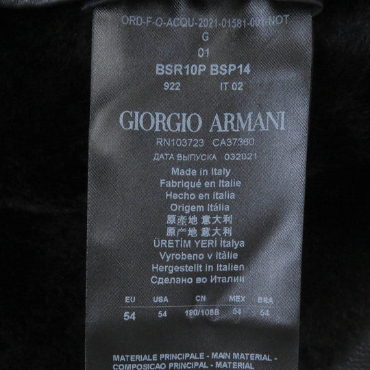 GIORGIO ARMANI Mouton coat BSR10P Outer: 100% lamb leather, Lining: 100% mouton, Part: 100% cotton Navy mens 54 Used Authentic