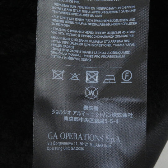 GIORGIO ARMANI Mouton coat BSR10P Outer: 100% lamb leather, Lining: 100% mouton, Part: 100% cotton Navy mens 54 Used Authentic