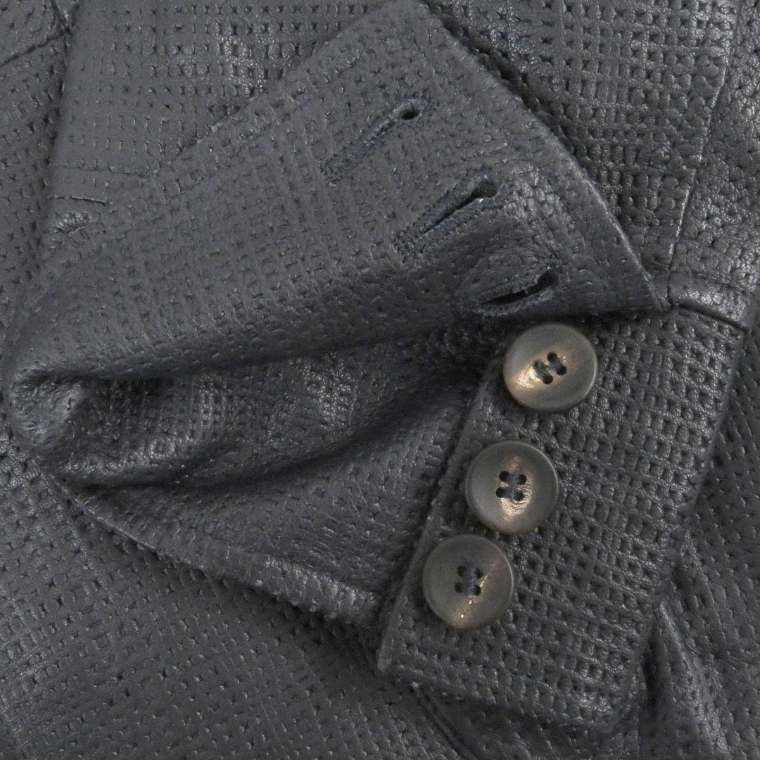 GIORGIO ARMANI leather jacket Outer: 100% lamb leather, lining: 100% cotton Navy mens 52 Used Authentic