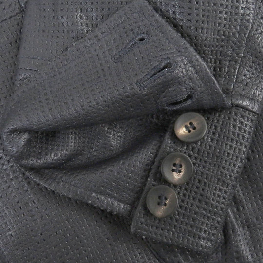 GIORGIO ARMANI leather jacket Outer: 100% lamb leather, lining: 100% cotton Navy mens 52 Used Authentic