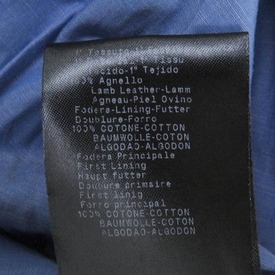 GIORGIO ARMANI leather jacket Outer: 100% lamb leather, lining: 100% cotton Navy mens 52 Used Authentic