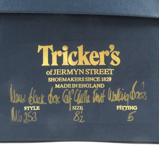 Tricker's boots M6253 Main: Leather black mens 8 1/2 Used Authentic