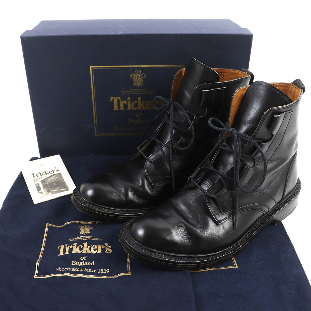 Tricker's boots M6253 Main: Leather black mens 8 1/2 Used Authentic
