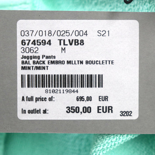 BALENCIAGA Pants 674594 Main: 100% cotton, Part: 100% polyester mint mens M Used Authentic