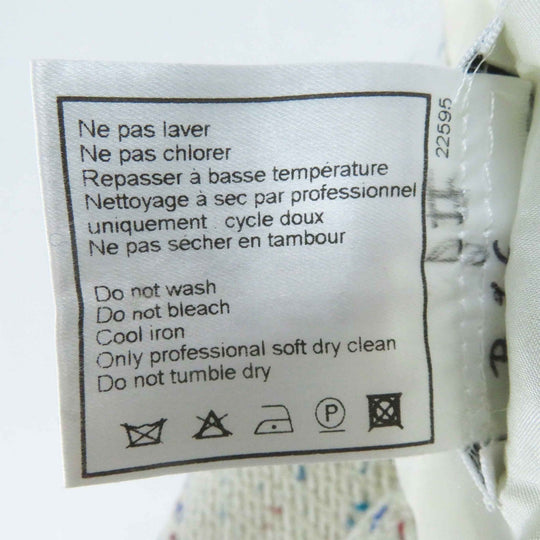 CHANEL skirt 03C P20369 Outer: 92% wool, Outer: 4% polyamide (nylon), Outer: 4% viscose, Lining: 100% silk Light Beige Multi Women 46 Used Authentic