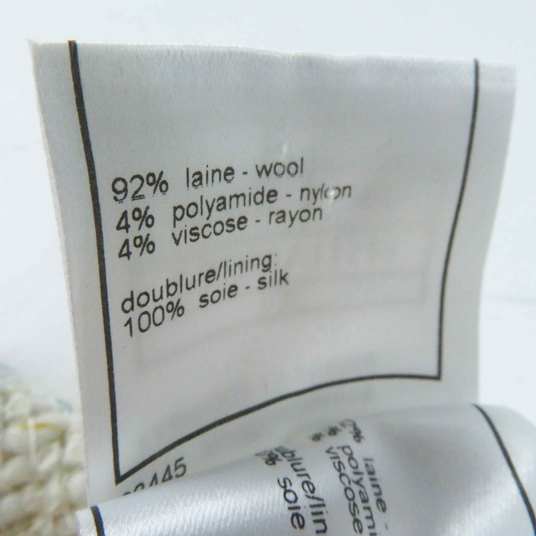 CHANEL skirt 03C P20369 Outer: 92% wool, Outer: 4% polyamide (nylon), Outer: 4% viscose, Lining: 100% silk Light Beige Multi Women 46 Used Authentic