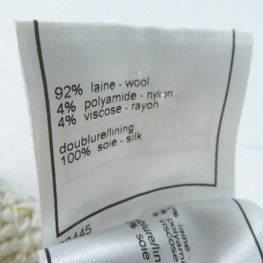 CHANEL skirt 03C P20369 Outer: 92% wool, Outer: 4% polyamide (nylon), Outer: 4% viscose, Lining: 100% silk Light Beige Multi Women 46 Used Authentic