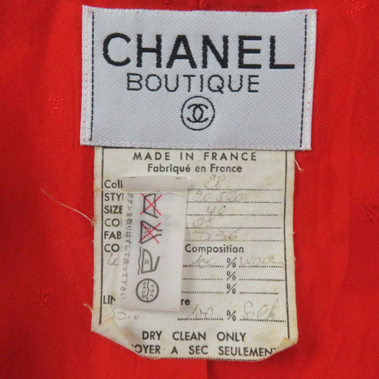 CHANEL setup Outer: 100% wool, Lining: 100% silk vermilion Women 40 Used Authentic