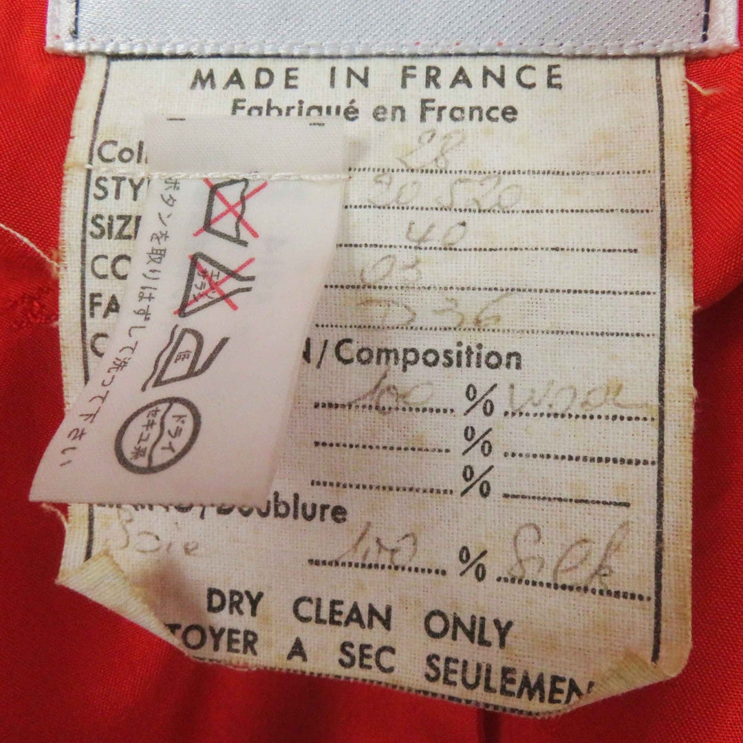CHANEL setup Outer: 100% wool, Lining: 100% silk vermilion Women 40 Used Authentic