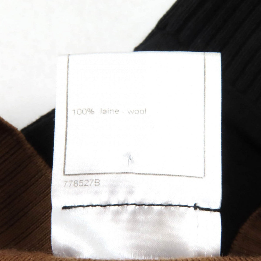 CHANEL knit 07A P31881 Main: 100% wool Brown black mens 50 Used Authentic