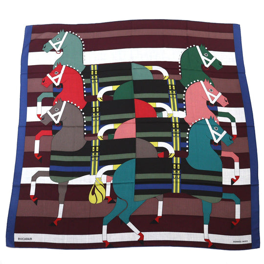 HERMES scarf 242708S Main: 70% cashmere, Main: 30% silk Brown ROCABAR Women Used Authentic