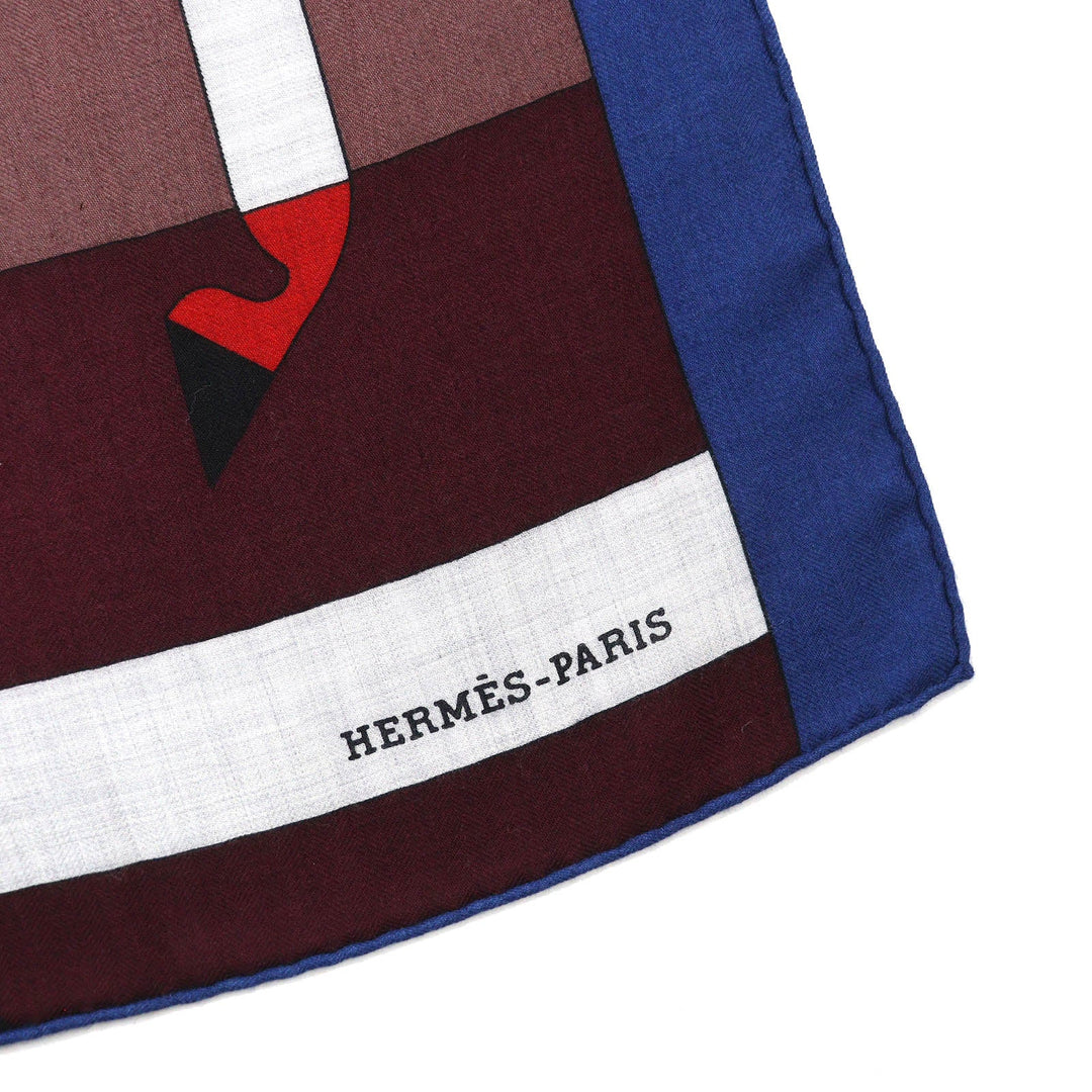 HERMES scarf 242708S Main: 70% cashmere, Main: 30% silk Brown ROCABAR Women Used Authentic
