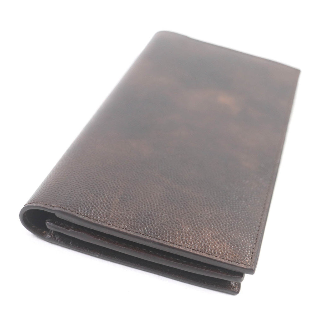 John Lobb Long Wallet Purse Main: Leather Brown CAVIA YEN WALLET mens Used Authentic