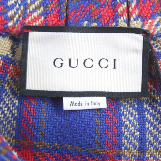 GUCCI Shorts 630590 Outer material: 93% linen, Outer material: 7% cotton, Part: 60% polyester, Part: 40% acrylic blue multi mens 44 Used Authentic