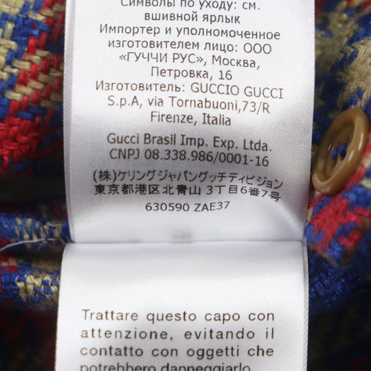 GUCCI Shorts 630590 Outer material: 93% linen, Outer material: 7% cotton, Part: 60% polyester, Part: 40% acrylic blue multi mens 44 Used Authentic