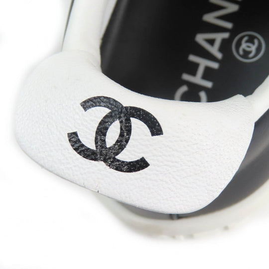 CHANEL Low cut sneakers G34085 Main: Leather Black White Women 36 Used Authentic