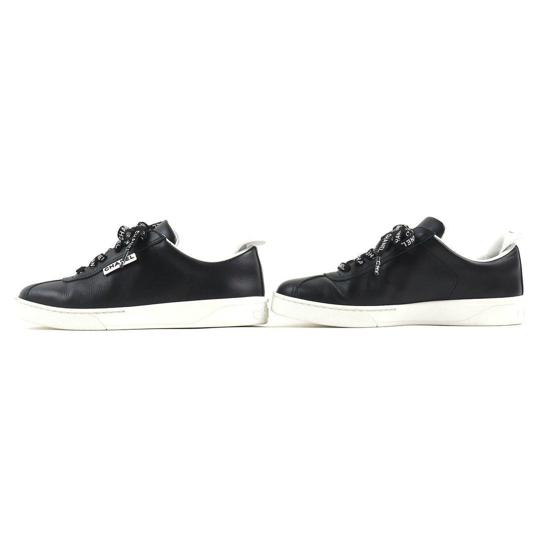 CHANEL Low cut sneakers G34085 Main: Leather Black White Women 36 Used Authentic