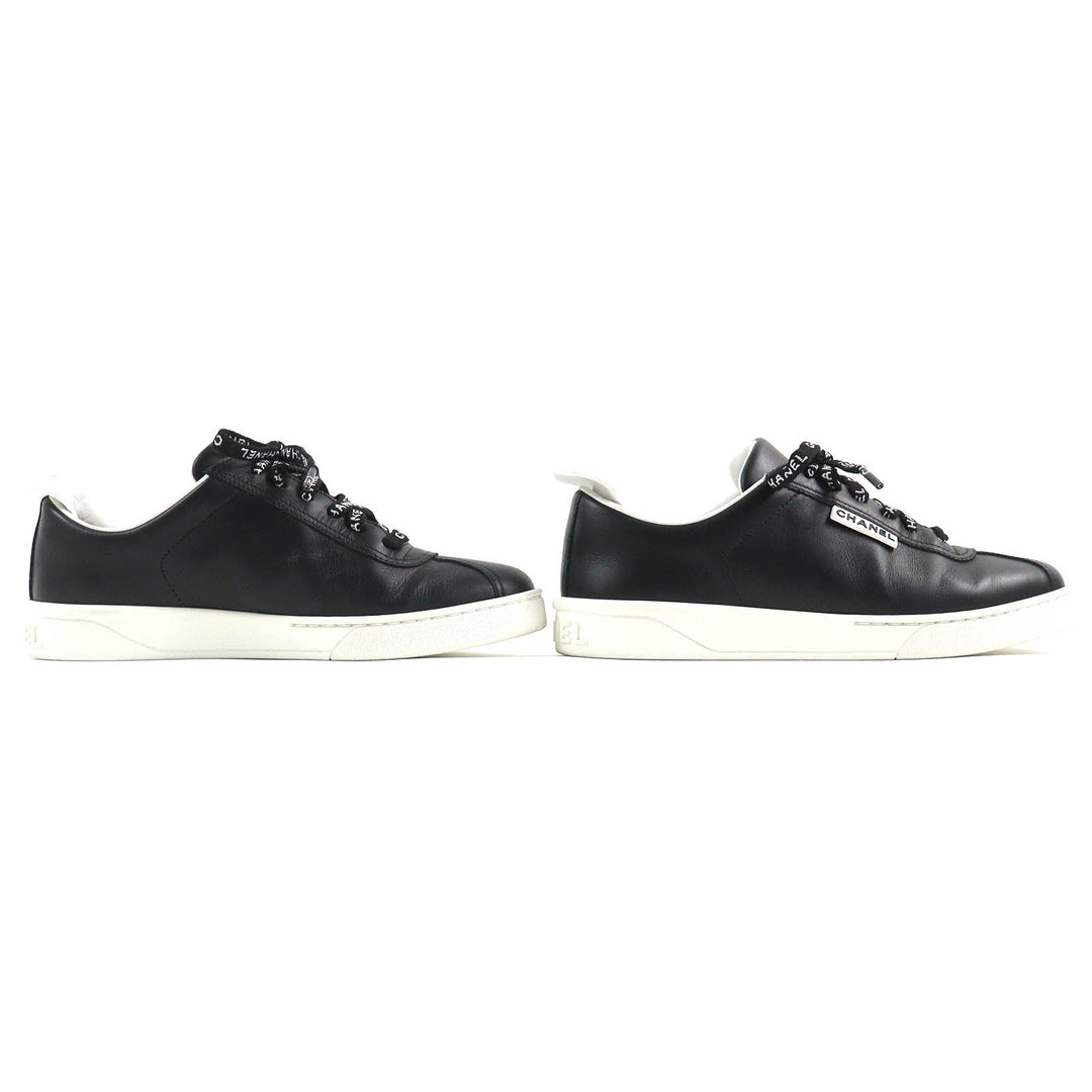 CHANEL Low cut sneakers G34085 Main: Leather Black White Women 36 Used Authentic