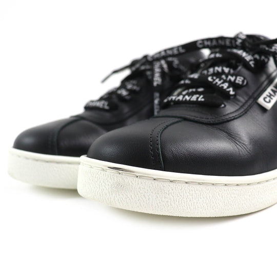 CHANEL Low cut sneakers G34085 Main: Leather Black White Women 36 Used Authentic