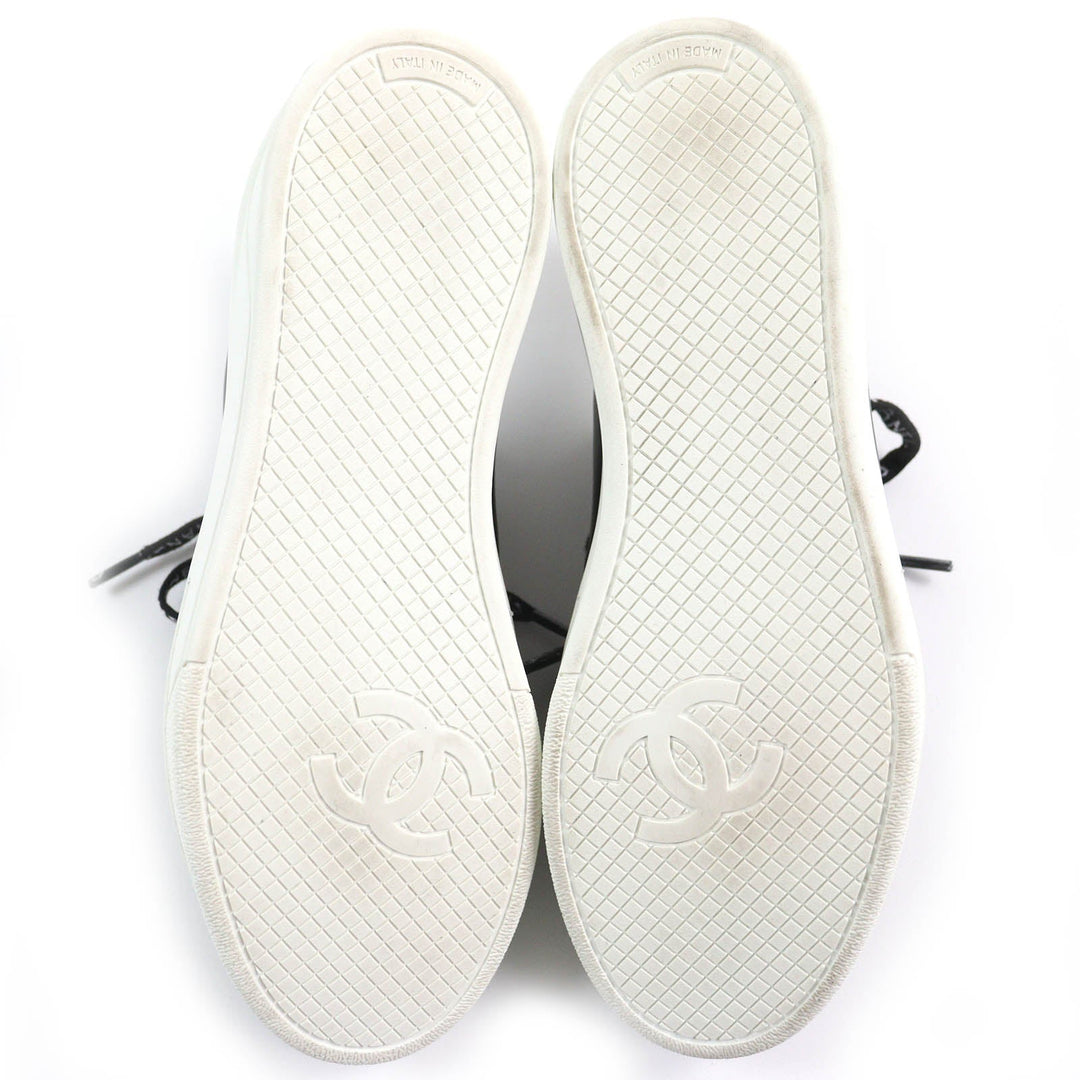 CHANEL Low cut sneakers G34085 Main: Leather Black White Women 36 Used Authentic