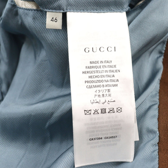 GUCCI Blouson 573544 Outer: goat leather, part: 94% wool, part: 5% nylon, part: 1% polyurethane, lining: 100% rayon Brown mens 46 Used Authentic