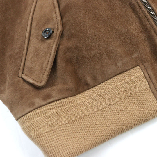 GUCCI Blouson 573544 Outer: goat leather, part: 94% wool, part: 5% nylon, part: 1% polyurethane, lining: 100% rayon Brown mens 46 Used Authentic