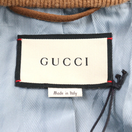 GUCCI Blouson 573544 Outer: goat leather, part: 94% wool, part: 5% nylon, part: 1% polyurethane, lining: 100% rayon Brown mens 46 Used Authentic