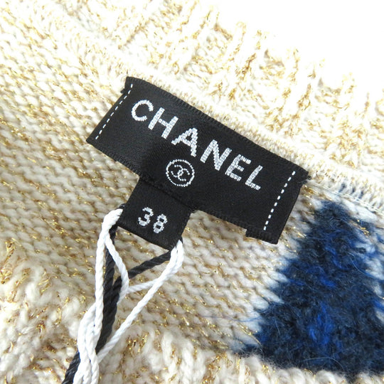 CHANEL knit 19A  P61670 Main: 67% cashmere, Main: 17% polyester, Main: 6% silk, Main: 5% mohair, Main: 3% polyamide Beige multicolor Women 38 Used Authentic