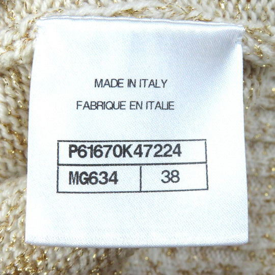 CHANEL knit 19A  P61670 Main: 67% cashmere, Main: 17% polyester, Main: 6% silk, Main: 5% mohair, Main: 3% polyamide Beige multicolor Women 38 Used Authentic