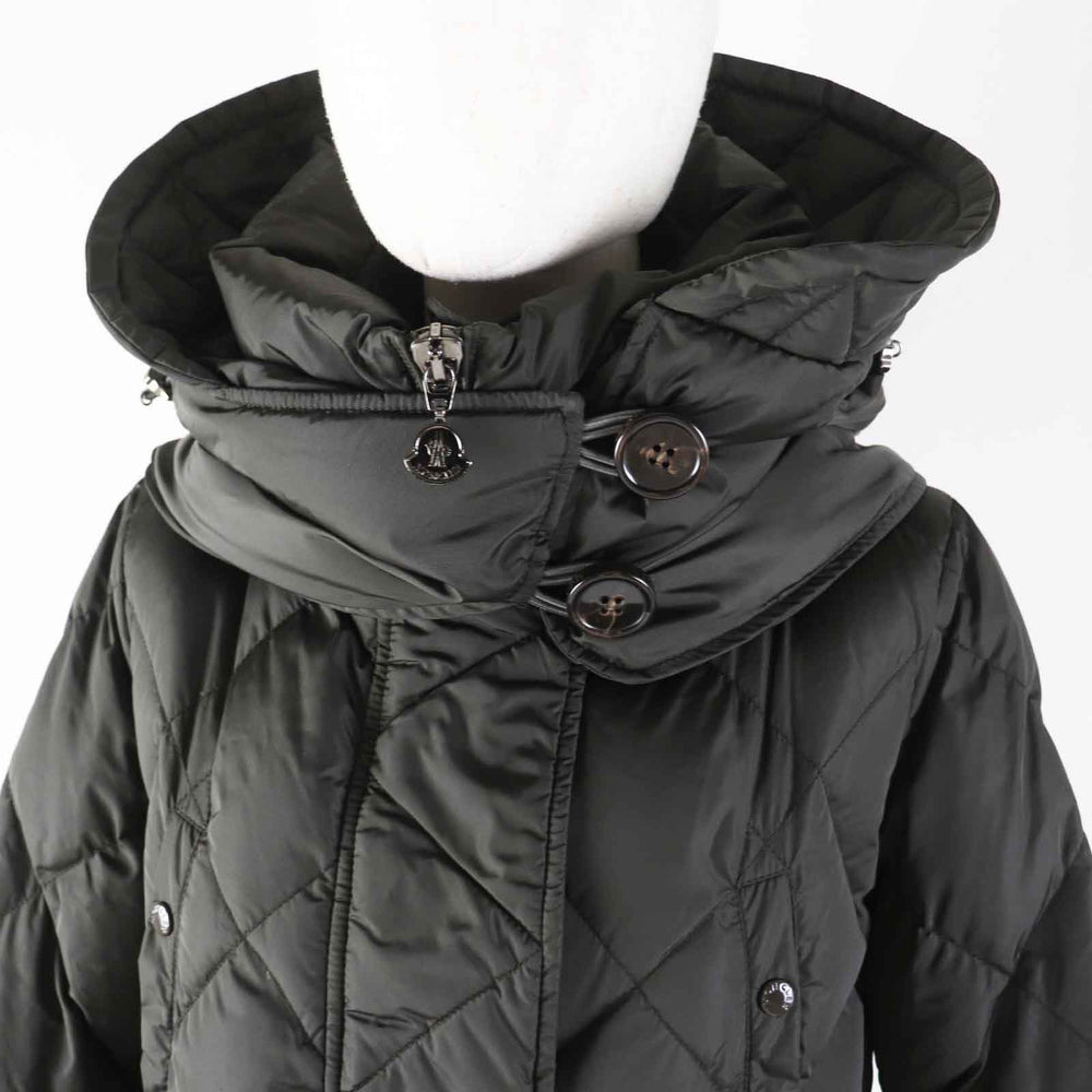 MONCLER down coat Outer: 100% nylon, Part: 75% wool, Part: 25% nylon, Lining: 100% nylon, Filling: 90% down Dark khaki brown type VAULOGE Women 00 Used Authentic