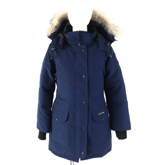 CANADA GOOSE down coat 6660LA Outer: 85% polyester, Outer: 15% cotton, Lining: 100% nylon, Filling: 80% down, Filling: 20% feather Navy blue TRILLIUM PARKA Trillium Hoodie Women S Used Authentic