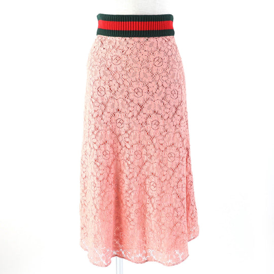 GUCCI skirt Outer: 90% wool, Outer: 9% nylon, Outer: 1% polyurethane, Part: 90% silk, Part: 10% elastane pink Women 40 Used Authentic