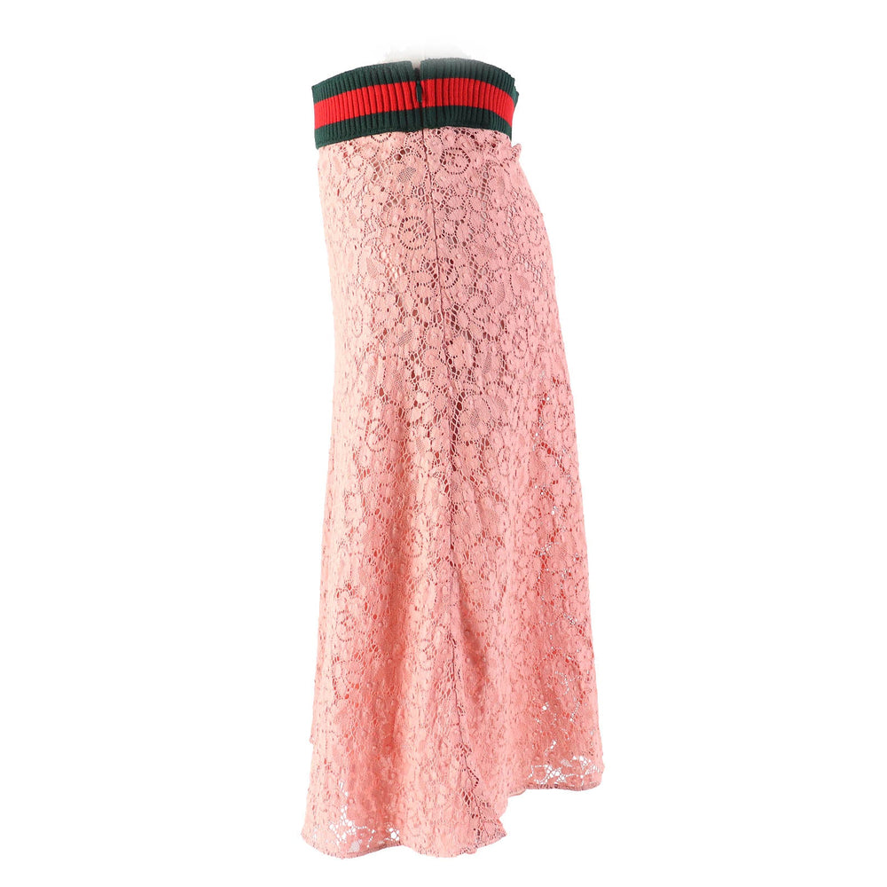 GUCCI skirt Outer: 90% wool, Outer: 9% nylon, Outer: 1% polyurethane, Part: 90% silk, Part: 10% elastane pink Women 40 Used Authentic