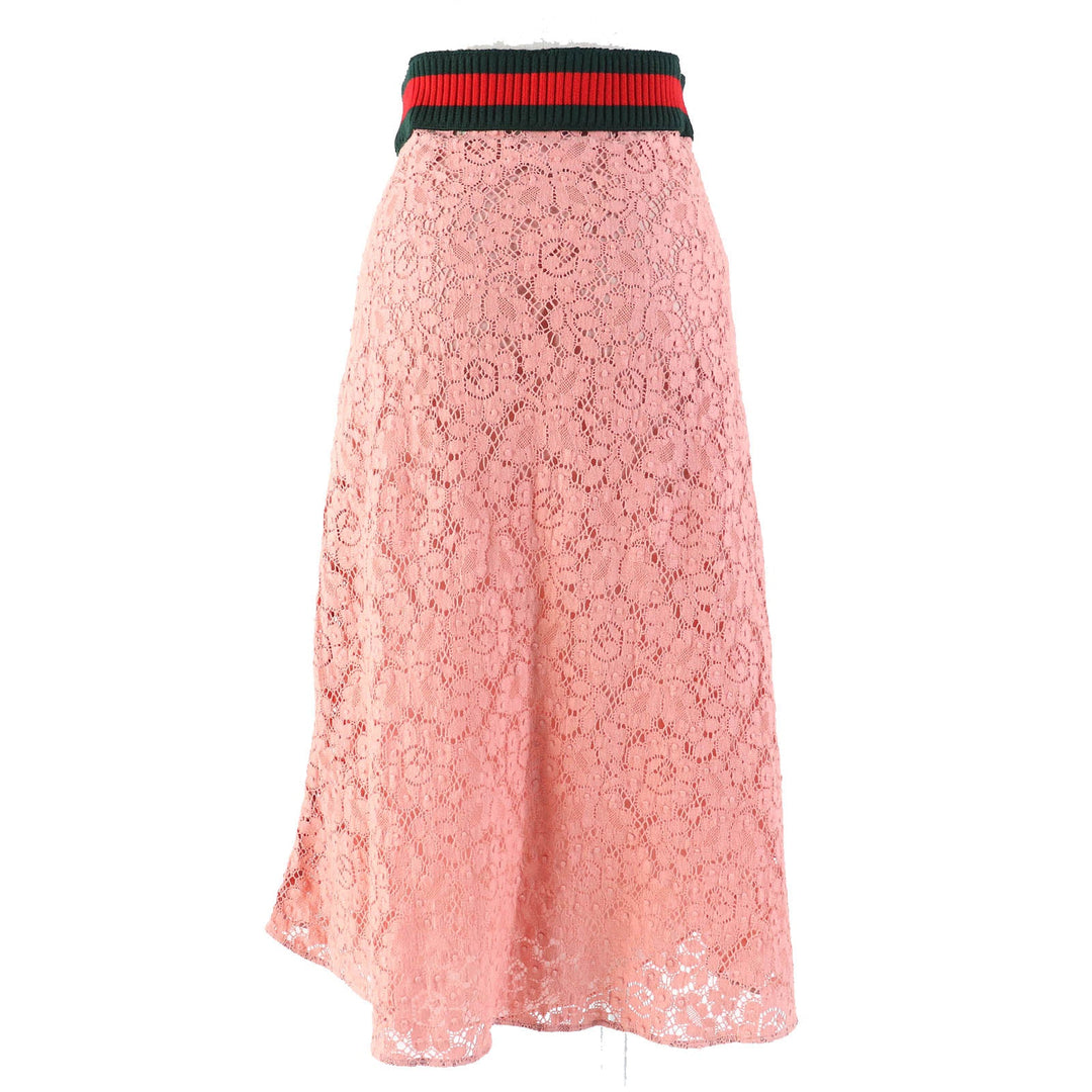 GUCCI skirt Outer: 90% wool, Outer: 9% nylon, Outer: 1% polyurethane, Part: 90% silk, Part: 10% elastane pink Women 40 Used Authentic