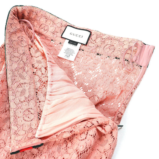 GUCCI skirt Outer: 90% wool, Outer: 9% nylon, Outer: 1% polyurethane, Part: 90% silk, Part: 10% elastane pink Women 40 Used Authentic